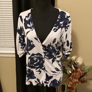 INC International Concepts floral cardigan